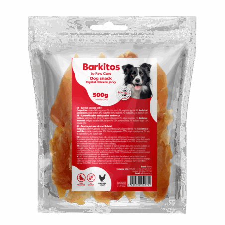 barkitos dog snacks 500g crystal chicken jerky