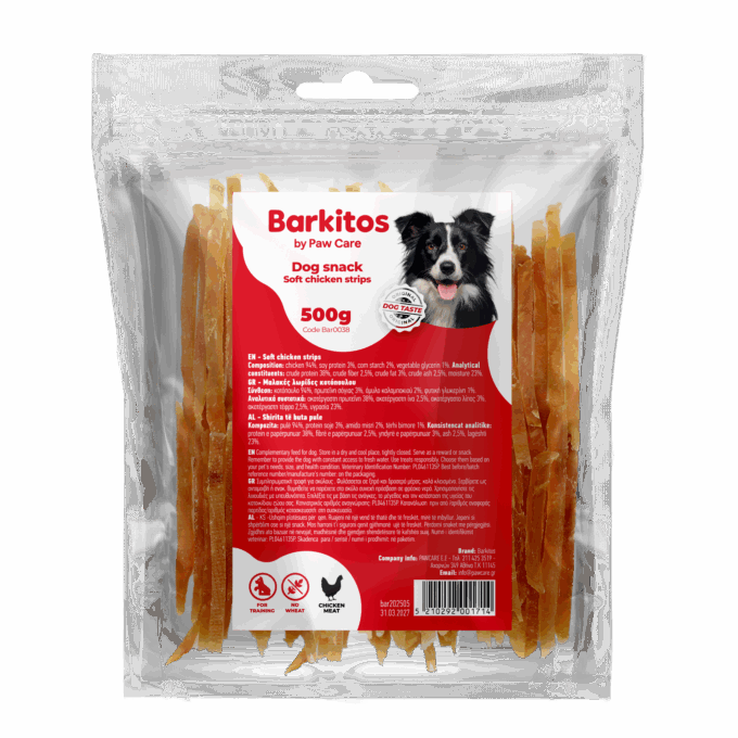 Barkitos dog snacks 500g soft chicken strips