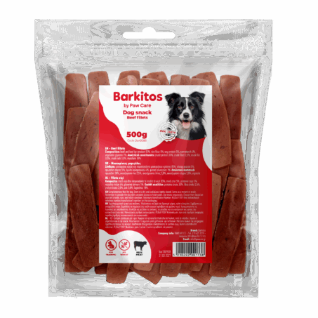 Barkitos dog snacks 500g beef fillets