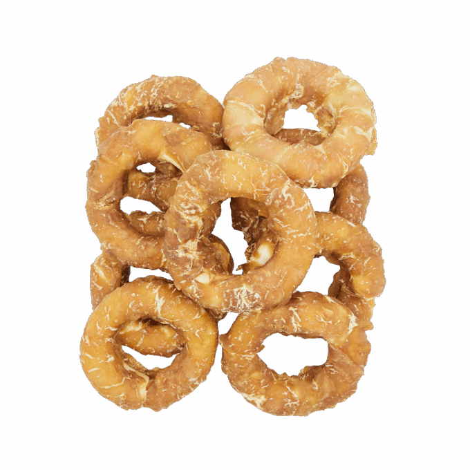 BAR0022 - Chicken wraps rawhide rings 10cm 500g - Image 2